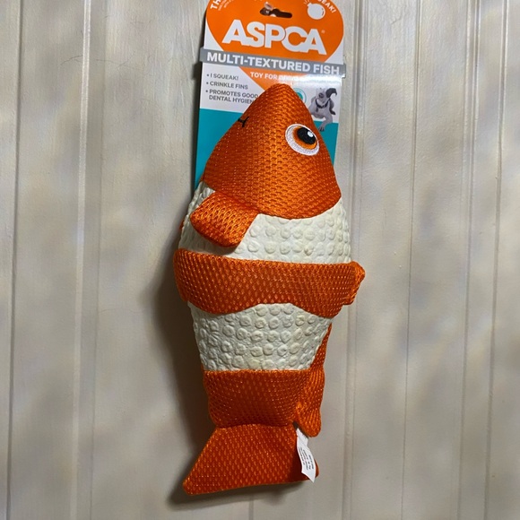 - ASPCA Multi-Textured Fish Clinker & Squeaky Dog Toy 12” - Picture 5 of 7